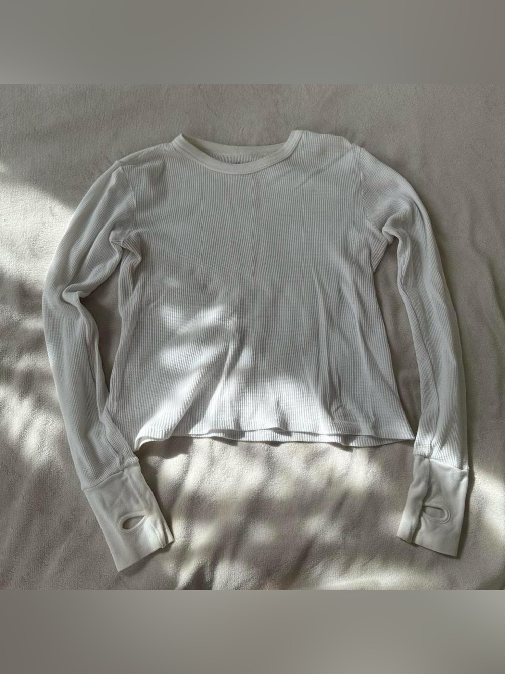 Brandy Melville White Thermal Long Sleeve